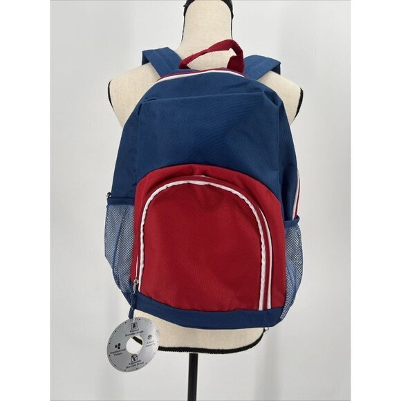 Wonder Nation Blue/Red Backpack Padded Adjustable Straps Net Pockets On Side NWT - Picture 1 of 7
